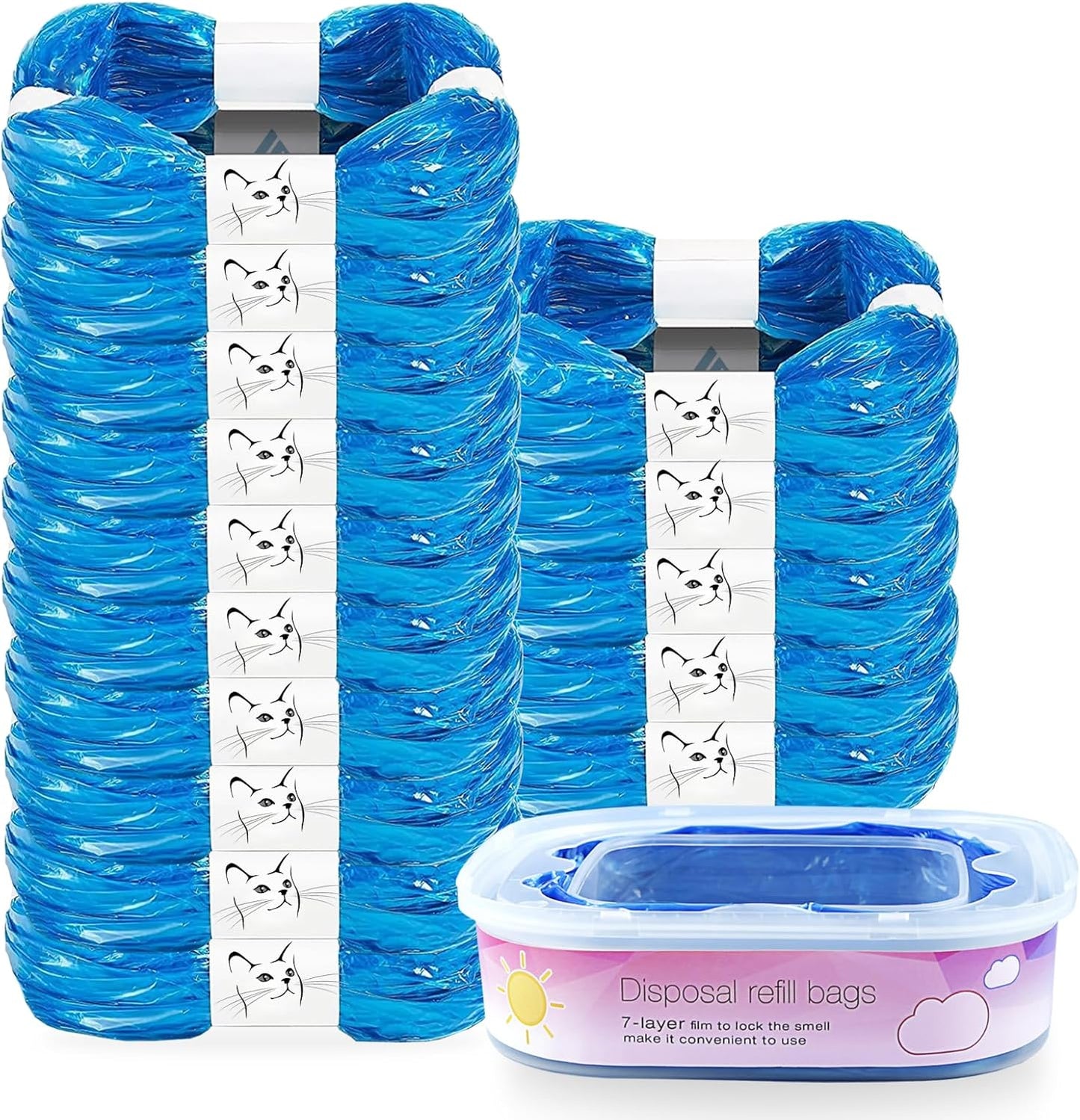 KMKMVV 15 pack cat litter refills bag front view showing packaging and included cartridge