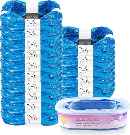 KMKMVV 15 pack cat litter refills bag front view showing packaging and included cartridge