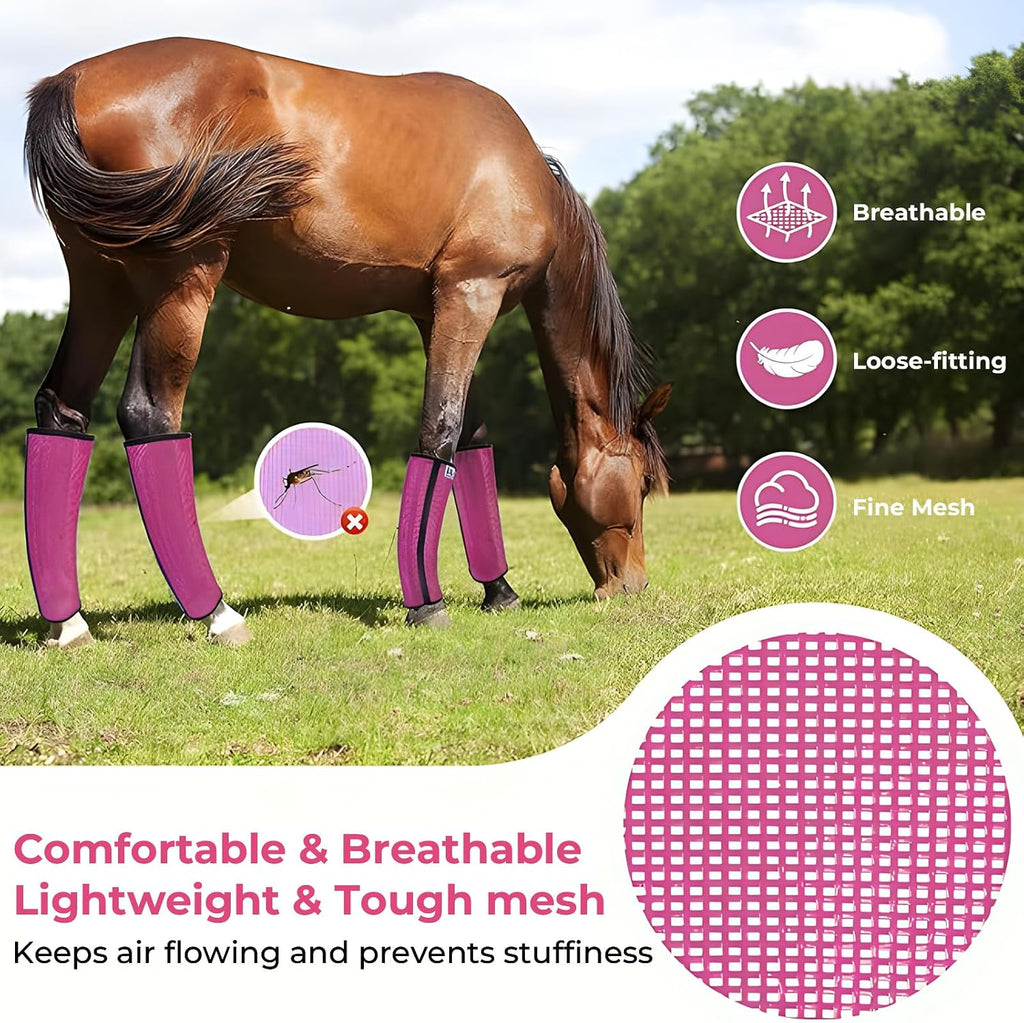 Universal loose fitting horse fly boots for ranch and stable use