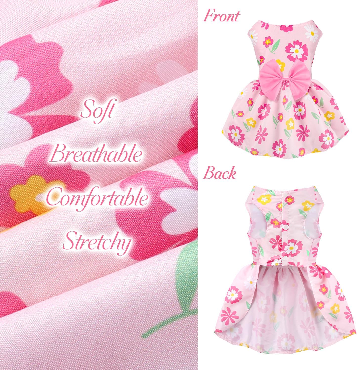 BAOBICUTE lightweight pet dresses showing breathable fabric texture