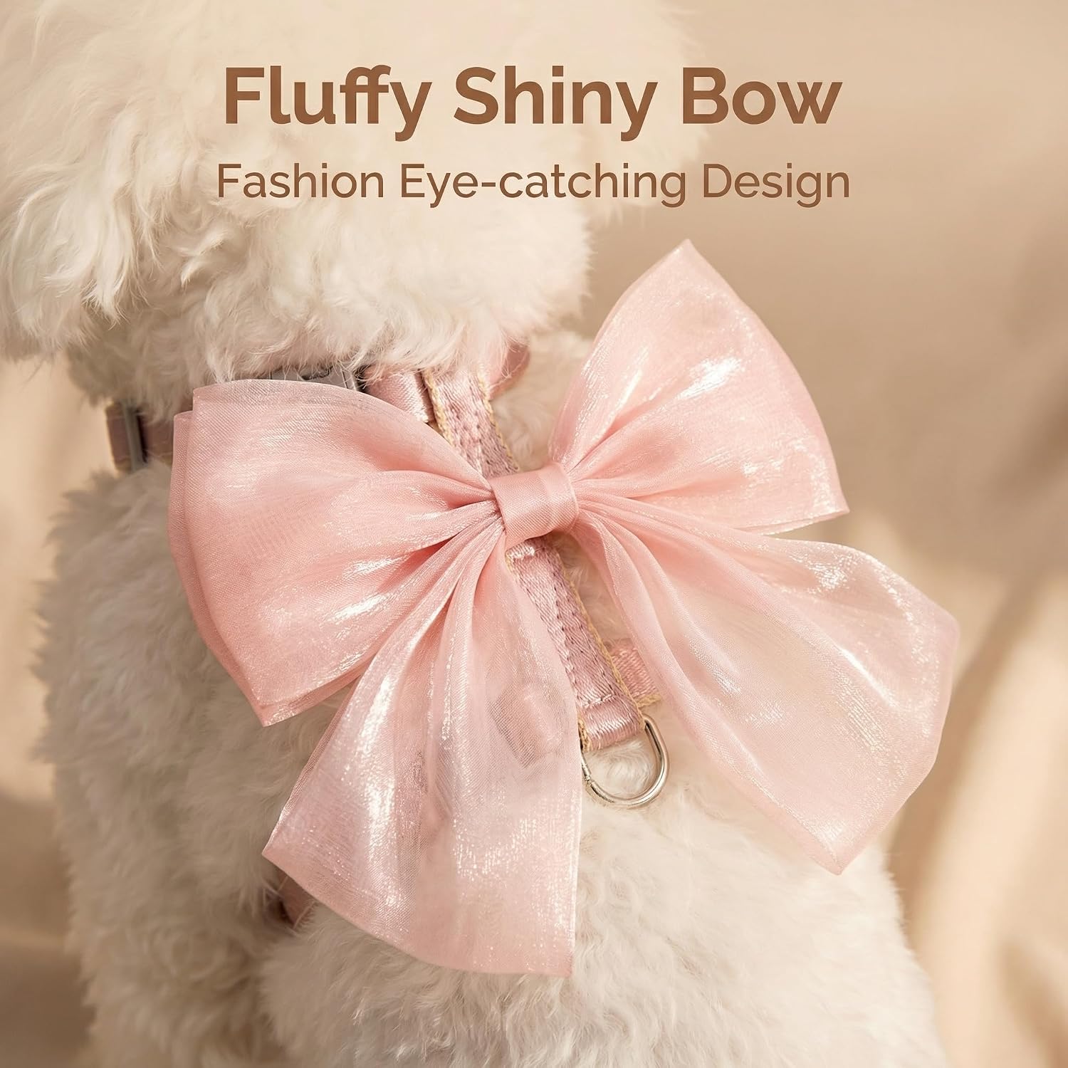 Detailed view of breathable mesh material and pink bow design
