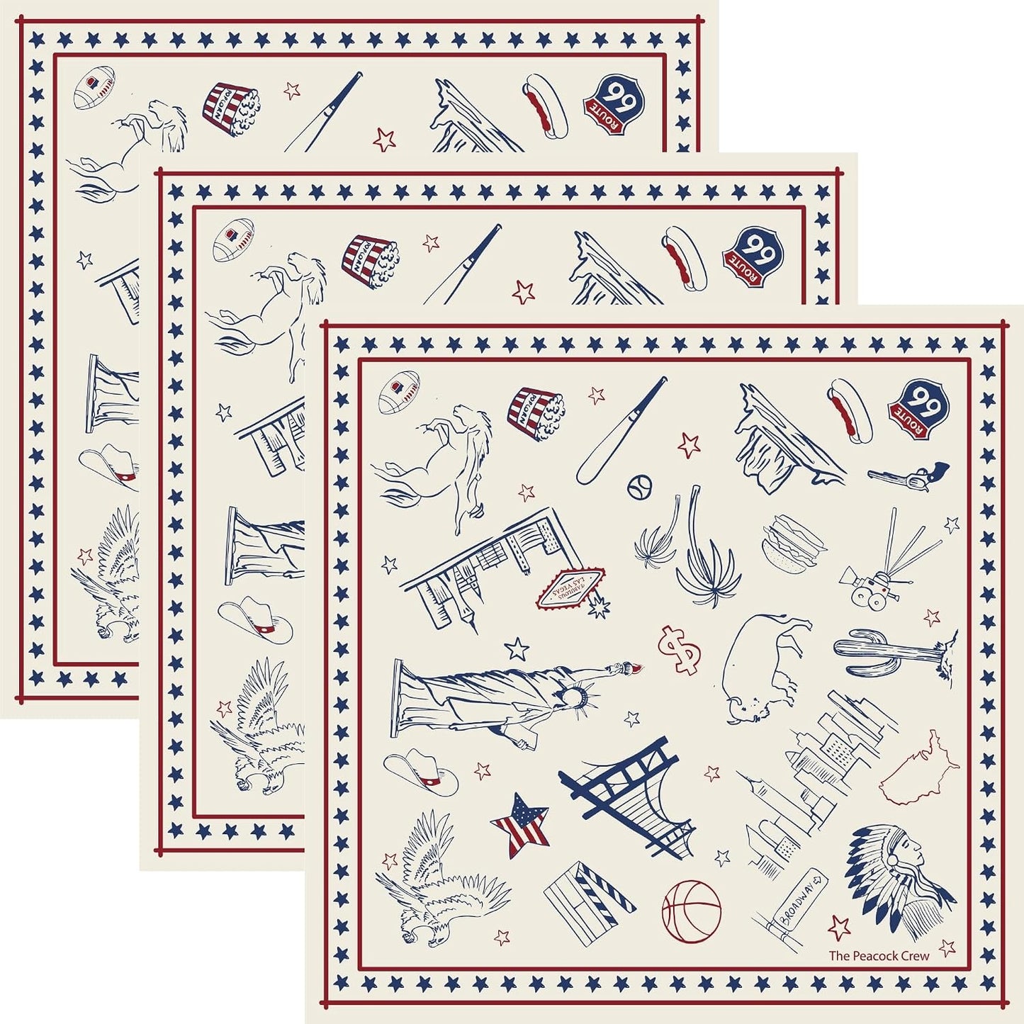 The Peacock Crew Premium Soft Cotton Bandanas Pack for Men and Women Paisley 22 x 22 inches - Image 13