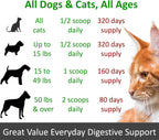 Tasteless dog digestive enzymes and prebiotic powder for skin allergies.