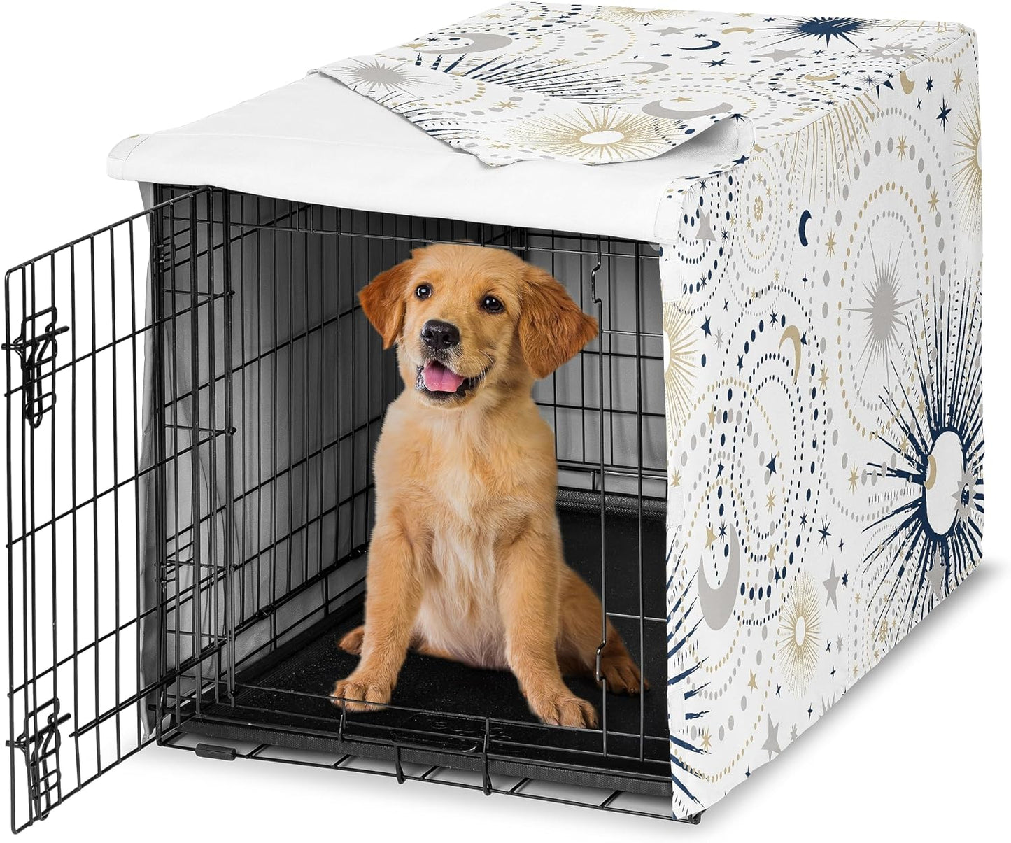 Sweet Jojo Designs 36in. Medium Dog Crate Cover (Grey and Beige Striped) Pet Cage, Kennel Covers (Taupe, Modern, Bold, Classic, Stripes, Contemporary, Minimalist, Geometric Lines) - Image 13
