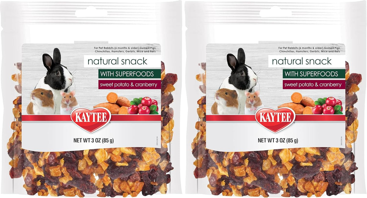 Kaytee Natural Snack with Superfoods For Pet Guinea Pigs, Rabbits, Hamsters, and Other Small Animals, Apple & Carrot, 2.5 Ounces - Image 9