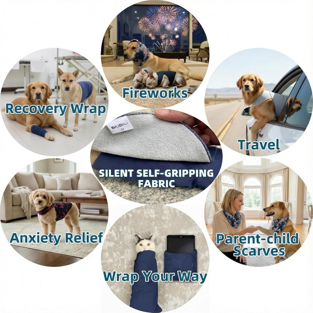 Dajidali modular pet anxiety vest detached neck and waist modules close up