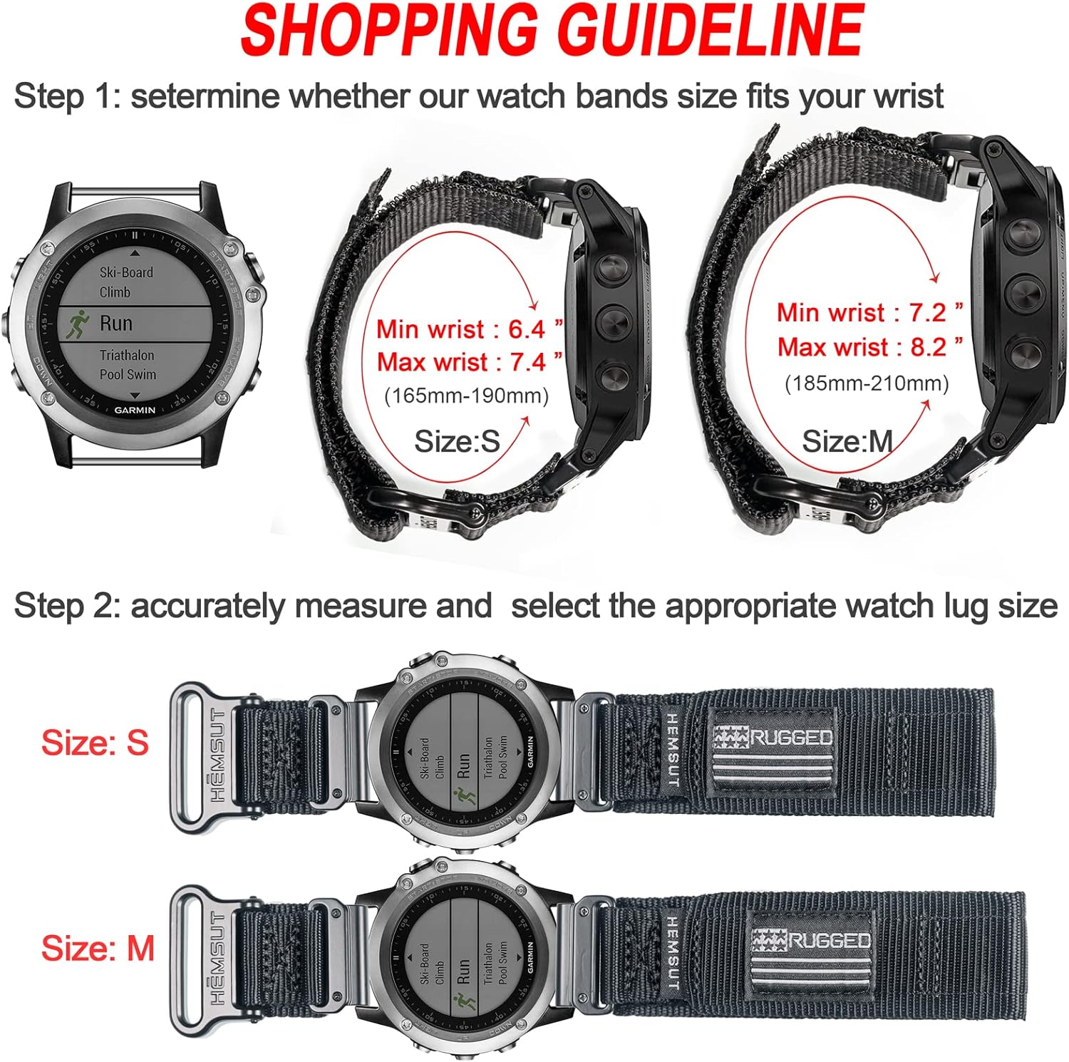 Hemsut H sport watch strap Easyfit connector attachment detail