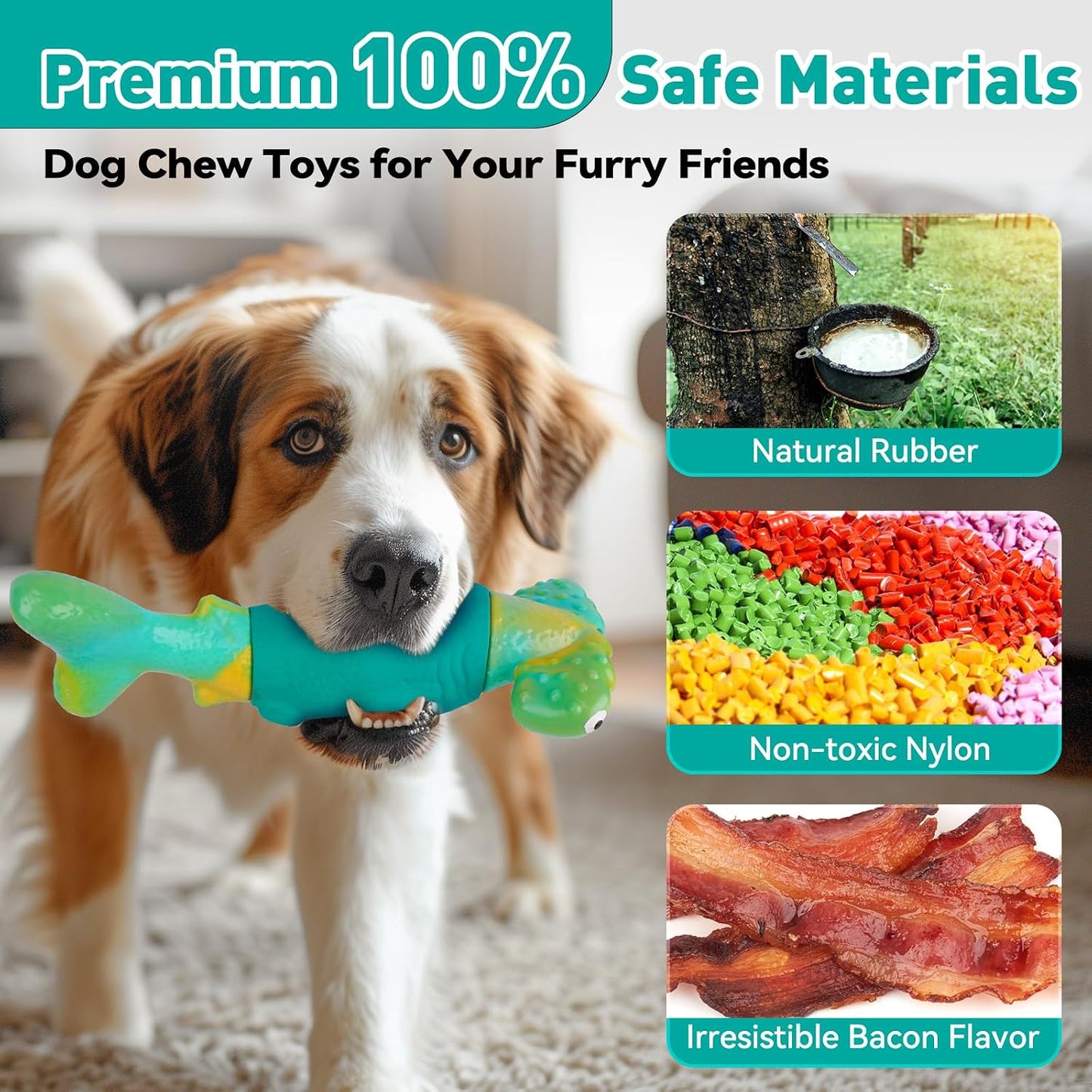 Bikiisen dog chew toy showing three point contact design