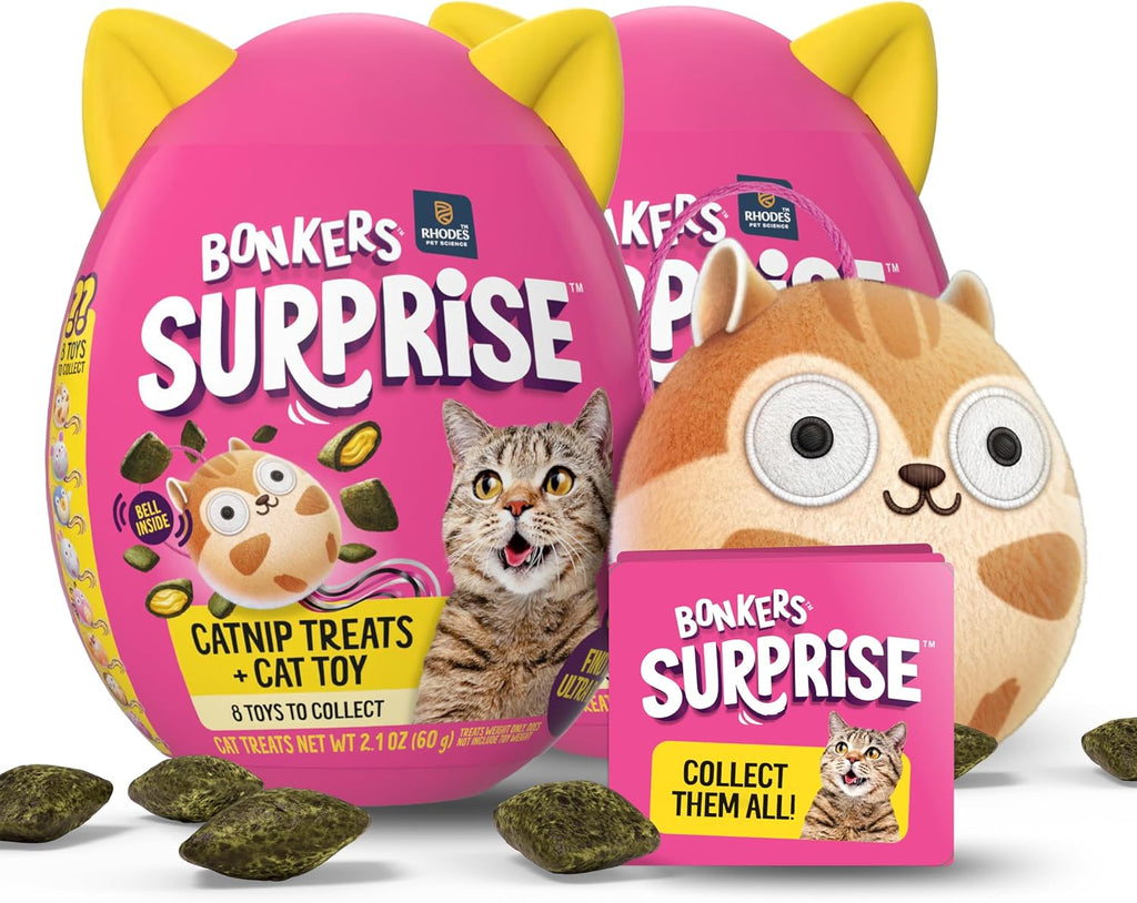 Bonkers Surprise Catnip Flavor Cat Treats, 60g Egg Case with Blind Box Cat Toy (1 of 8 Collectible Toys) - Image 9