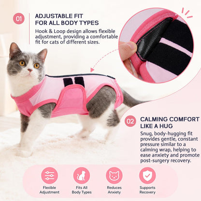 Close up of cat recovery suit back zipper locking mechanism