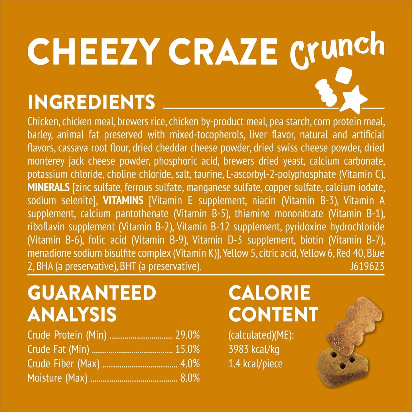 USA imported Purina Friskies twenty ounce pouch highlighting under two calories per treat benefit