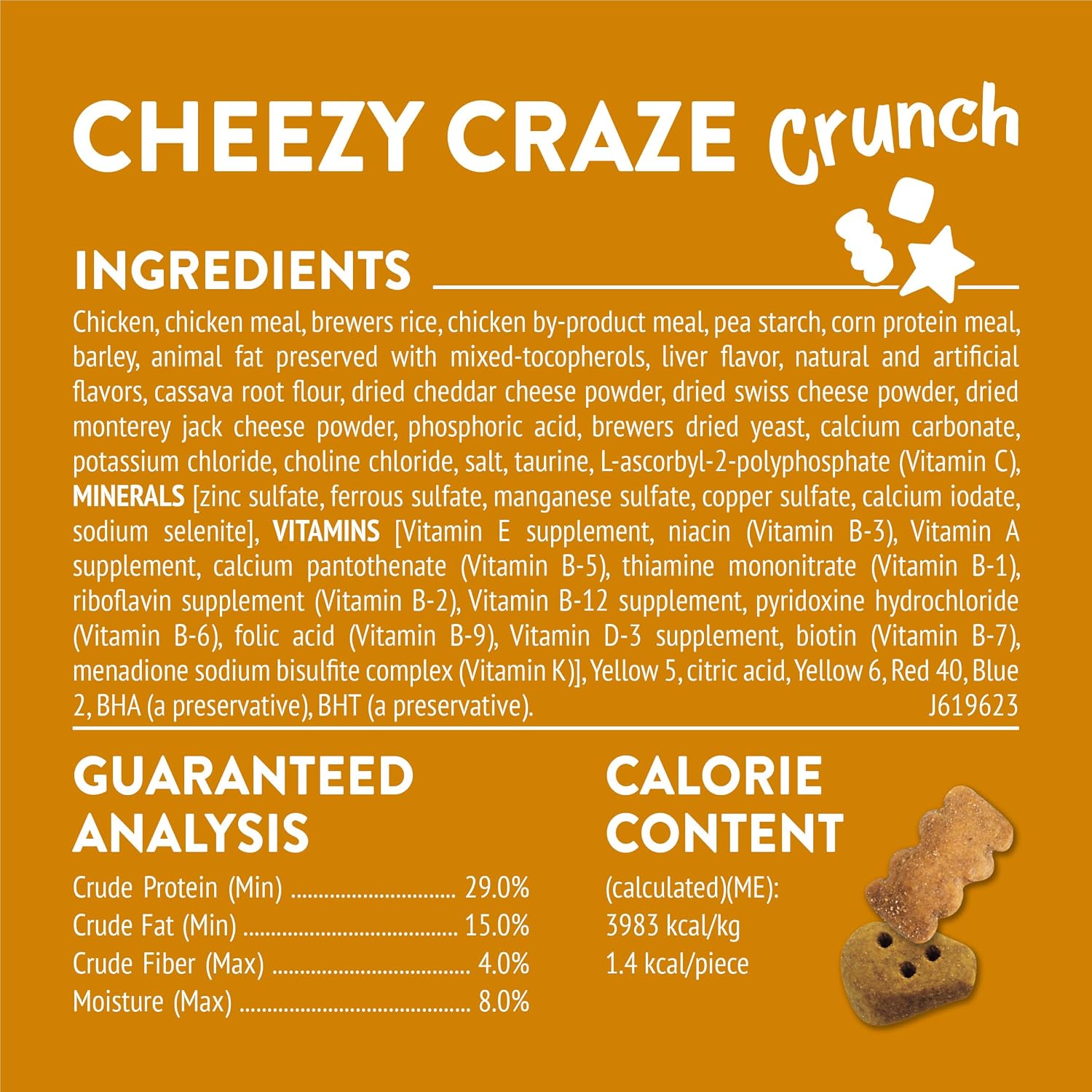USA imported Purina Friskies twenty ounce pouch highlighting under two calories per treat benefit