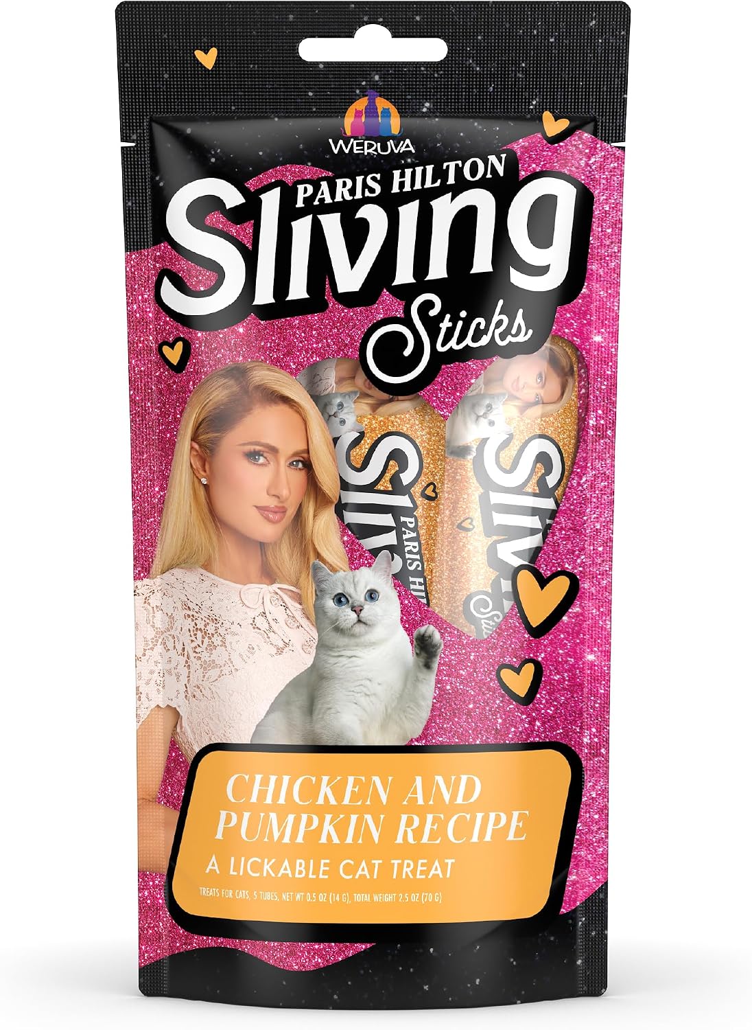 Weruva Paris Hilton Pamper Like Paris Sliving Sticks, Chicken, 0.5oz Lickable Cat Treats, Pack of 5 - Image 9