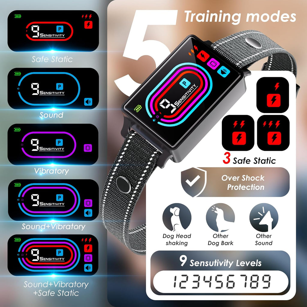 Keoge smart dog bark collar showing adjustable strap