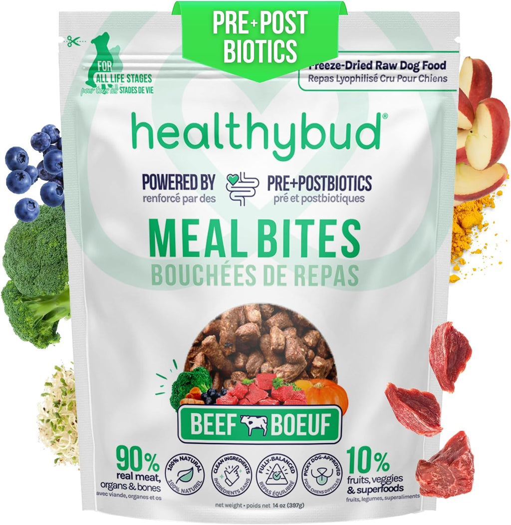 healthybud Raw Dog Food Freeze Dried Bites, Grain Free Dehydrated Small Chewy Bites, Dry Dog Treats & Toppers, Human Grade High Protein Puppy Food for All Breeds and Sizes, 14.1 oz (Lamb and Salmon) - Image 9