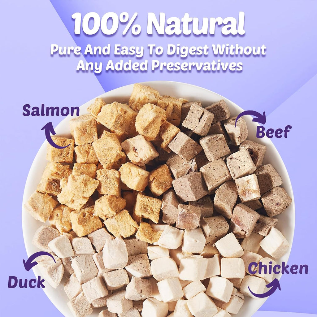 Loves4Pets 4 in 1 turtle food packaging back panel displaying ingredient list and detailed feeding instructions