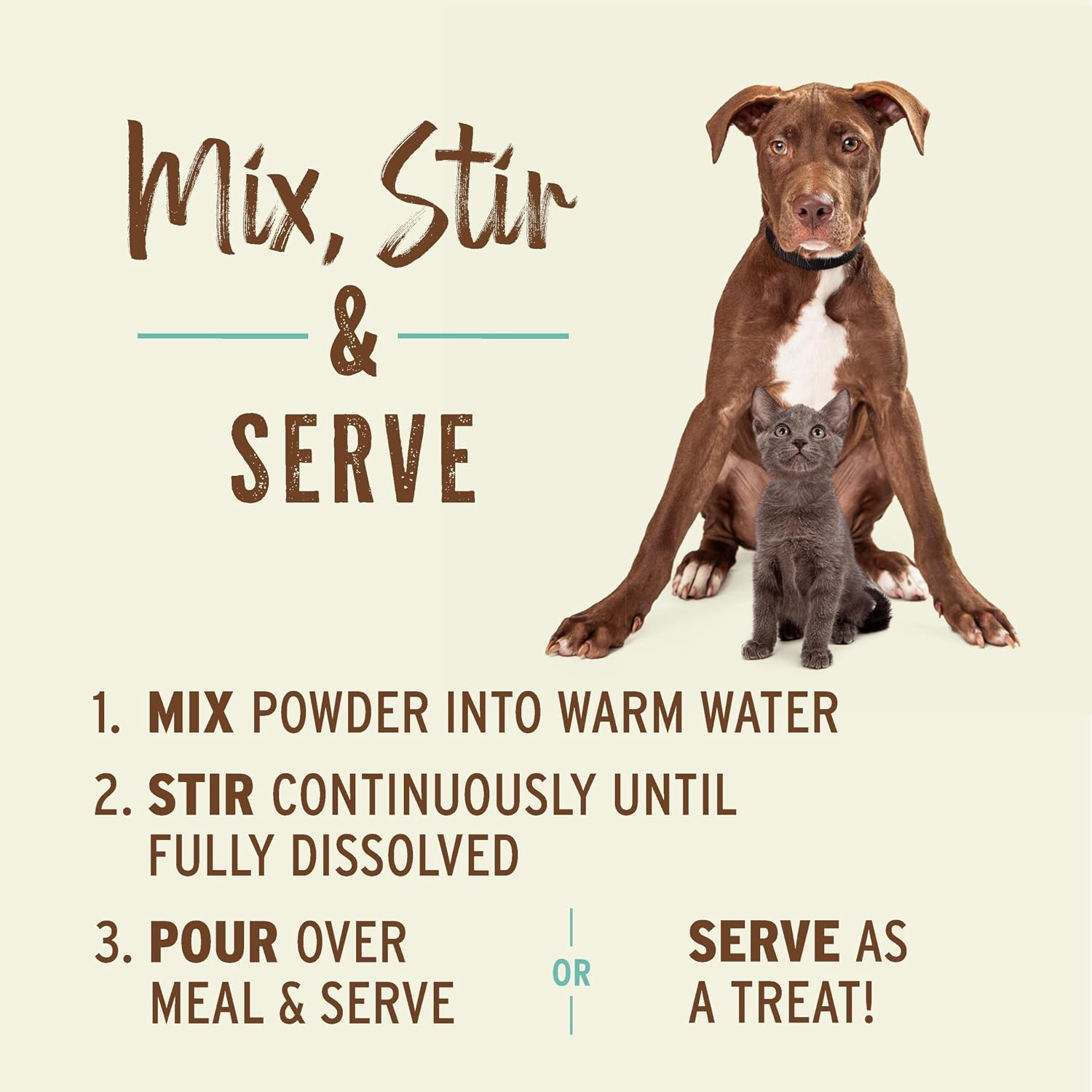 Nutritional label of Primal goat milk powder for pets
