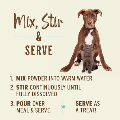 Nutritional label of Primal goat milk powder for pets