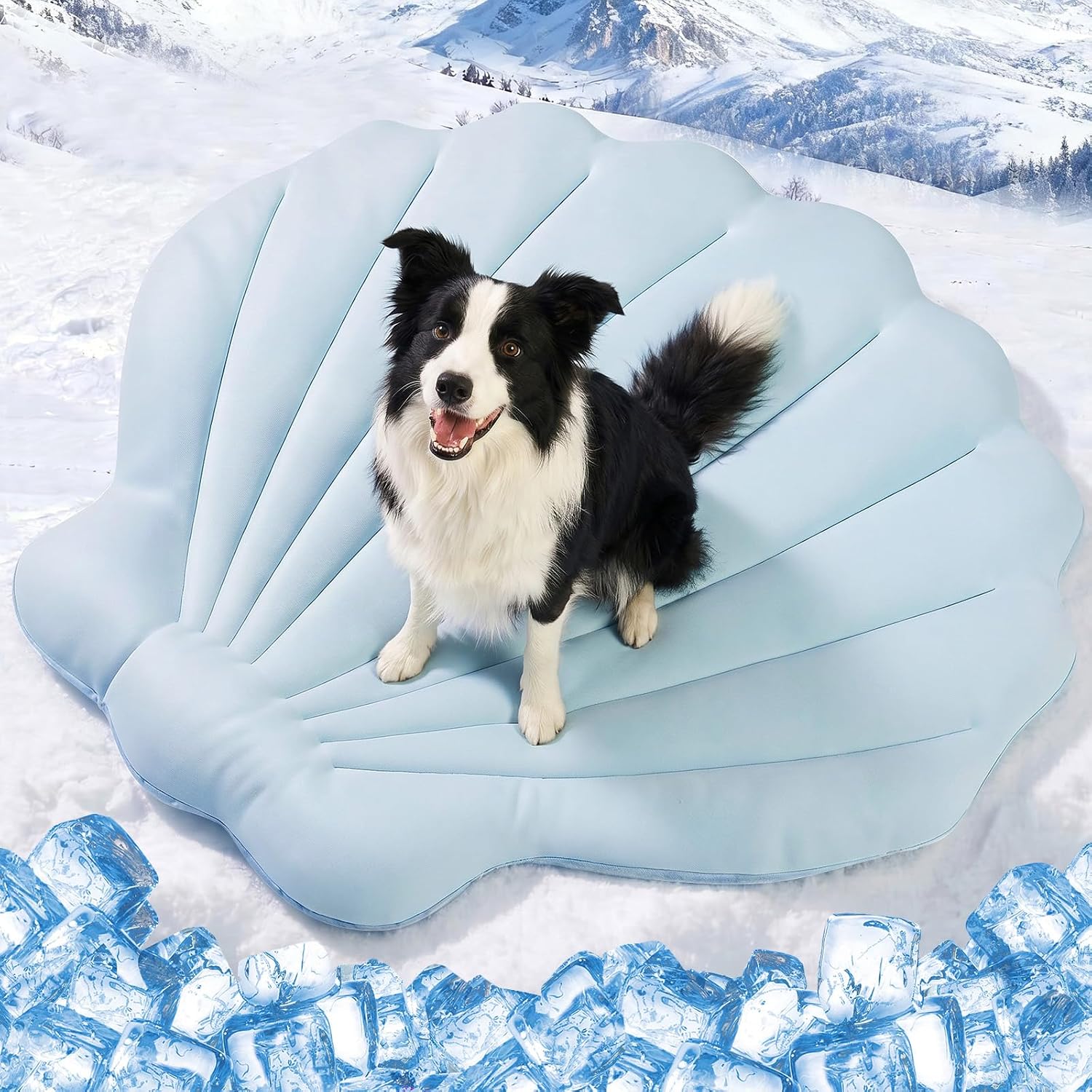 Dog Cooling Mat, 48'' x 28'' Large, Q-Max>0.4 Self-Cooling Mat for Dog Reversible (Cool & Warm), Double-Sided Pet Cool Pads for Summer, Crate, Kennel, Machine Washable, Non-Gel, Blue+Grey - Image 9
