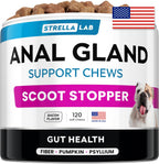 STRELLALAB Anal Gland Support Chews front container view for premium dog digestive care