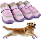 Petanims purple dog shoes size 5 front view for medium dogs