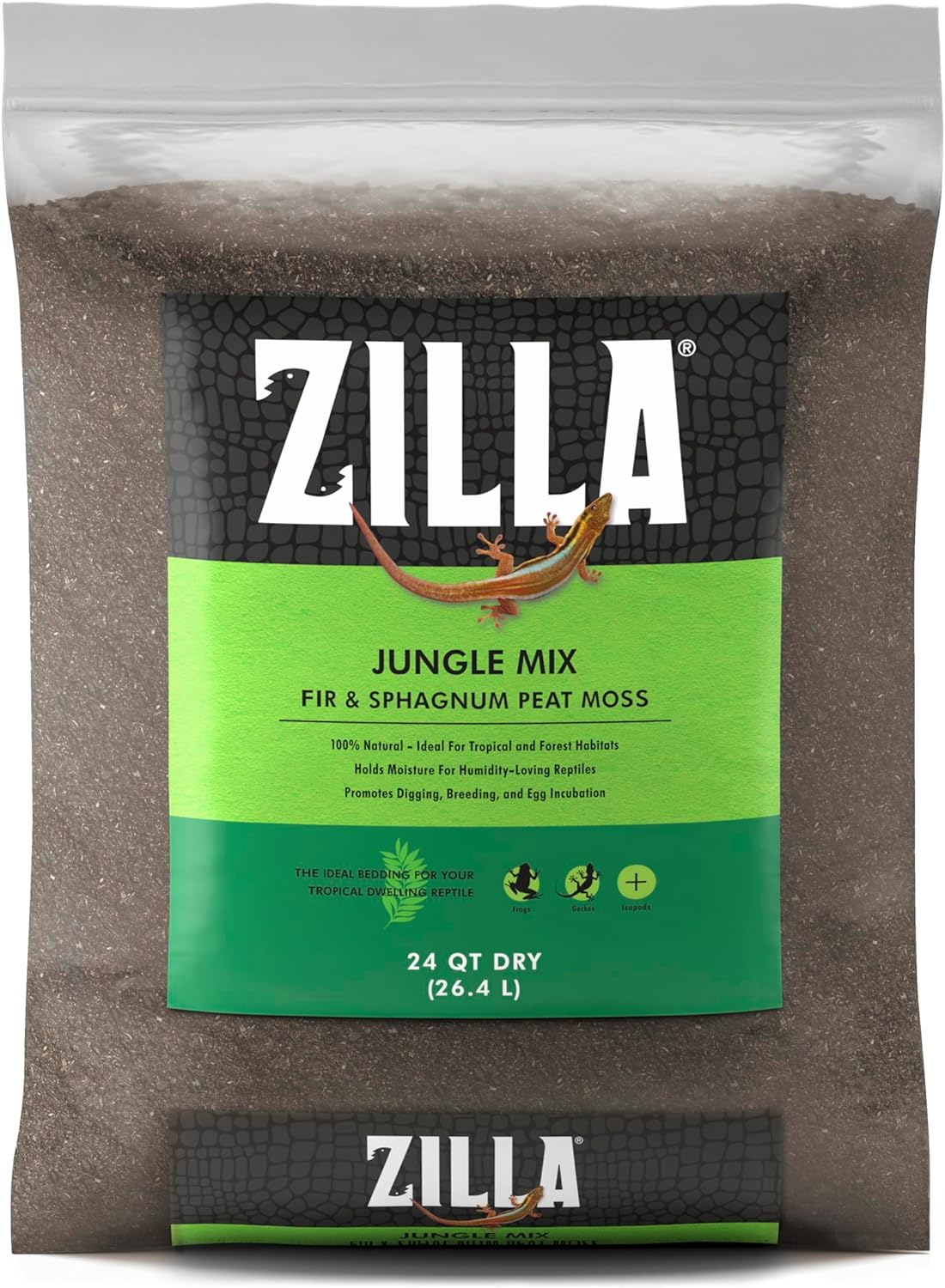 Zilla Jungle Mix organic reptile substrate pack showing fir and sphagnum moss texture