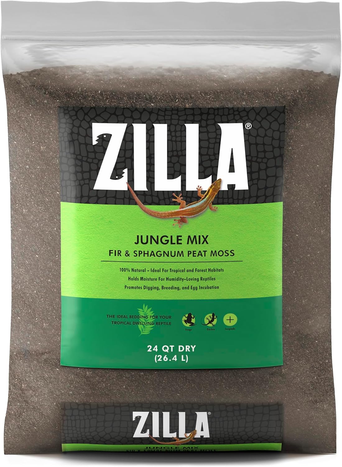 Zilla Pet Reptile Terrarium Substrate Bedding Jungle Mix front view bag packaging