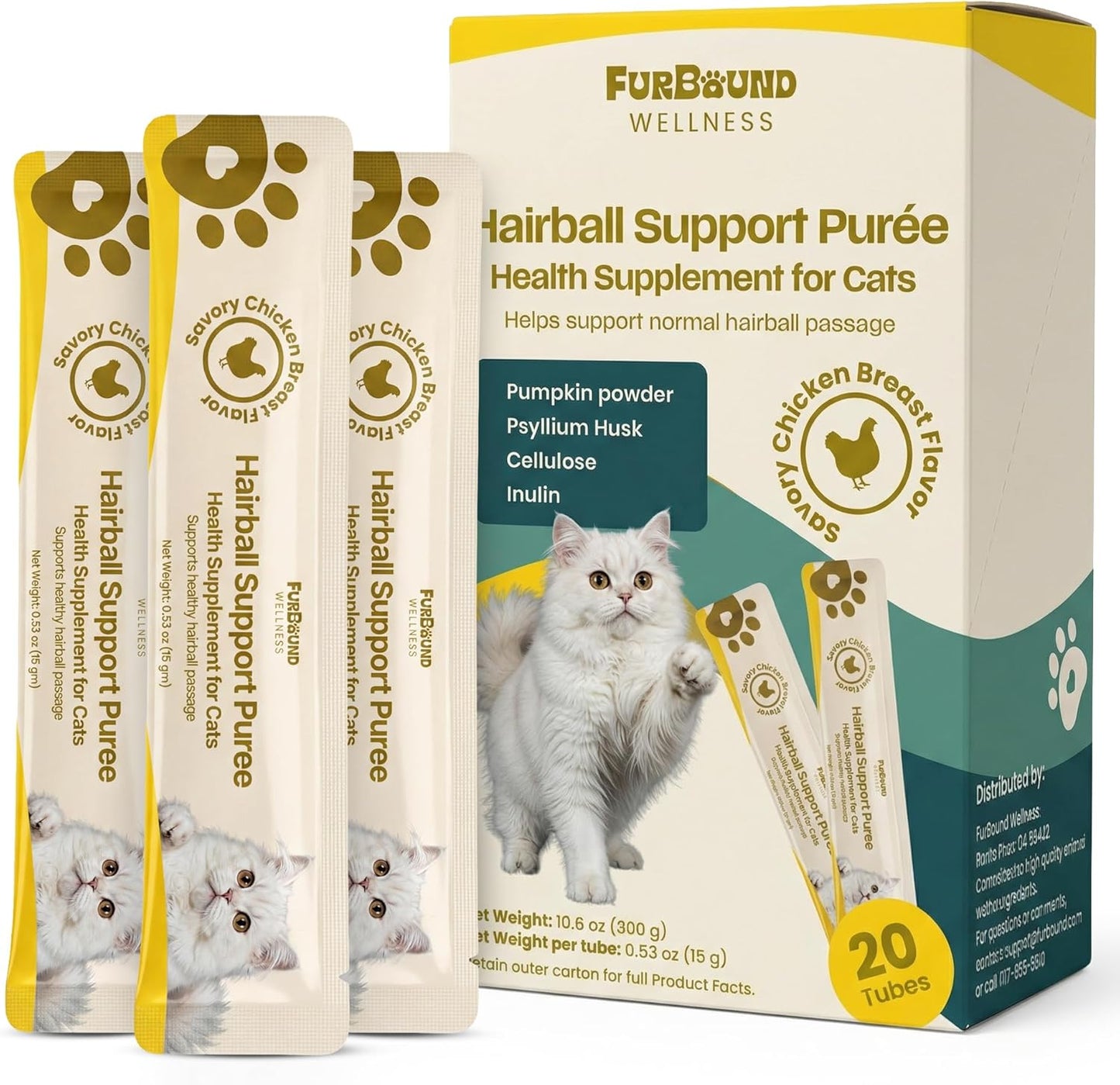 Savory chicken flavor feline renal supplement packaging details