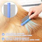 Myselect pet grooming brush kit for long curly hair