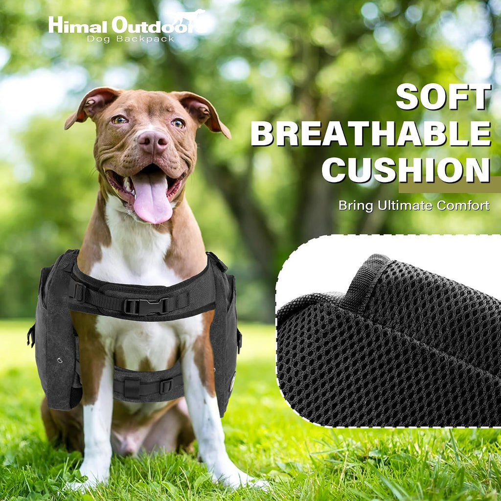 Himal Outdoors dog pack reinforced top handle and leash attachment metal D-ring