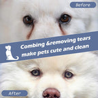Patelai pet comb removing crust from small dog eye area