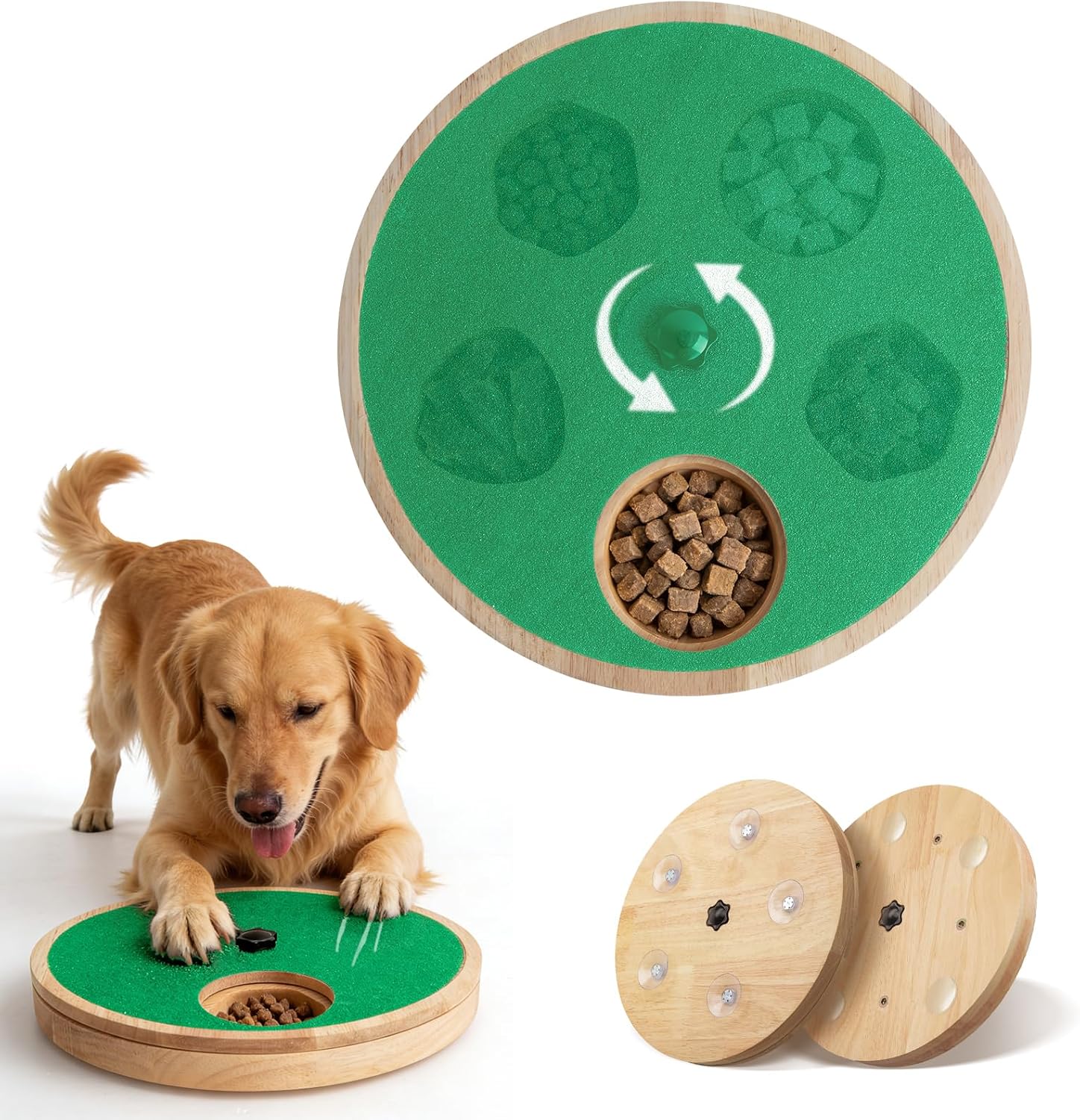 Zenflux Dog Nail Scratch Board with Treat Box - Anti-Slip Rotating Dog Paw Care File Toy, Wooden Dog Scratch Pad for Nails with Adjustable Tension, Stress-Free Grooming & 2 Optional Base Types, Black - Image 10