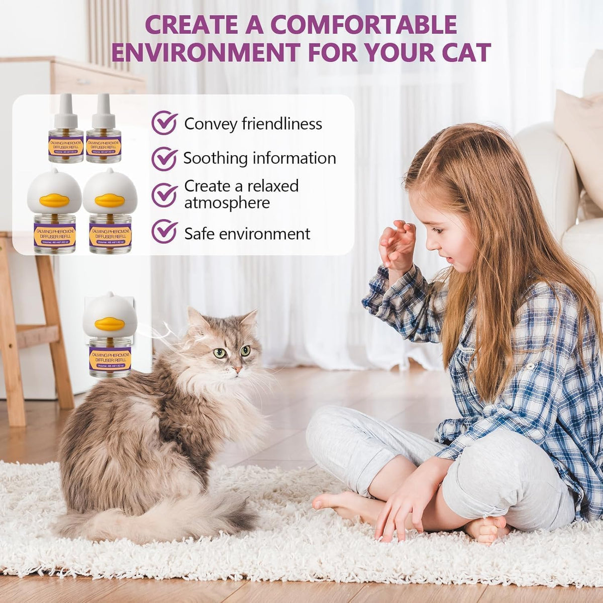 Pet behavioral stress relief kit for reducing cat fighting and spraying