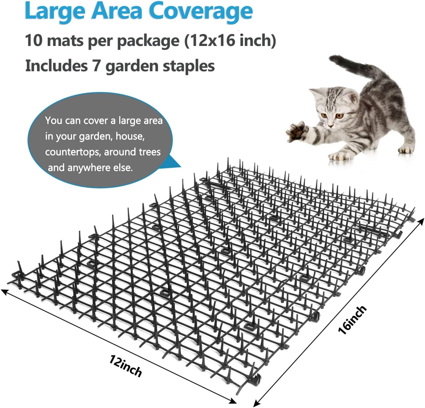Pomeat cat scat mat cut to size in garden bed