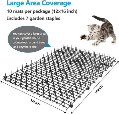 Pomeat cat scat mat cut to size in garden bed