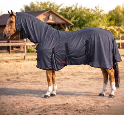 RESISTANCE Horse Fly Sheet with Neck Cover & Belly Wrap, Lightweight Breathable UV Protection Fly Sheet for Horses, Silver, Sizes 68"- 82" (Turquoise, 80") - Image 12