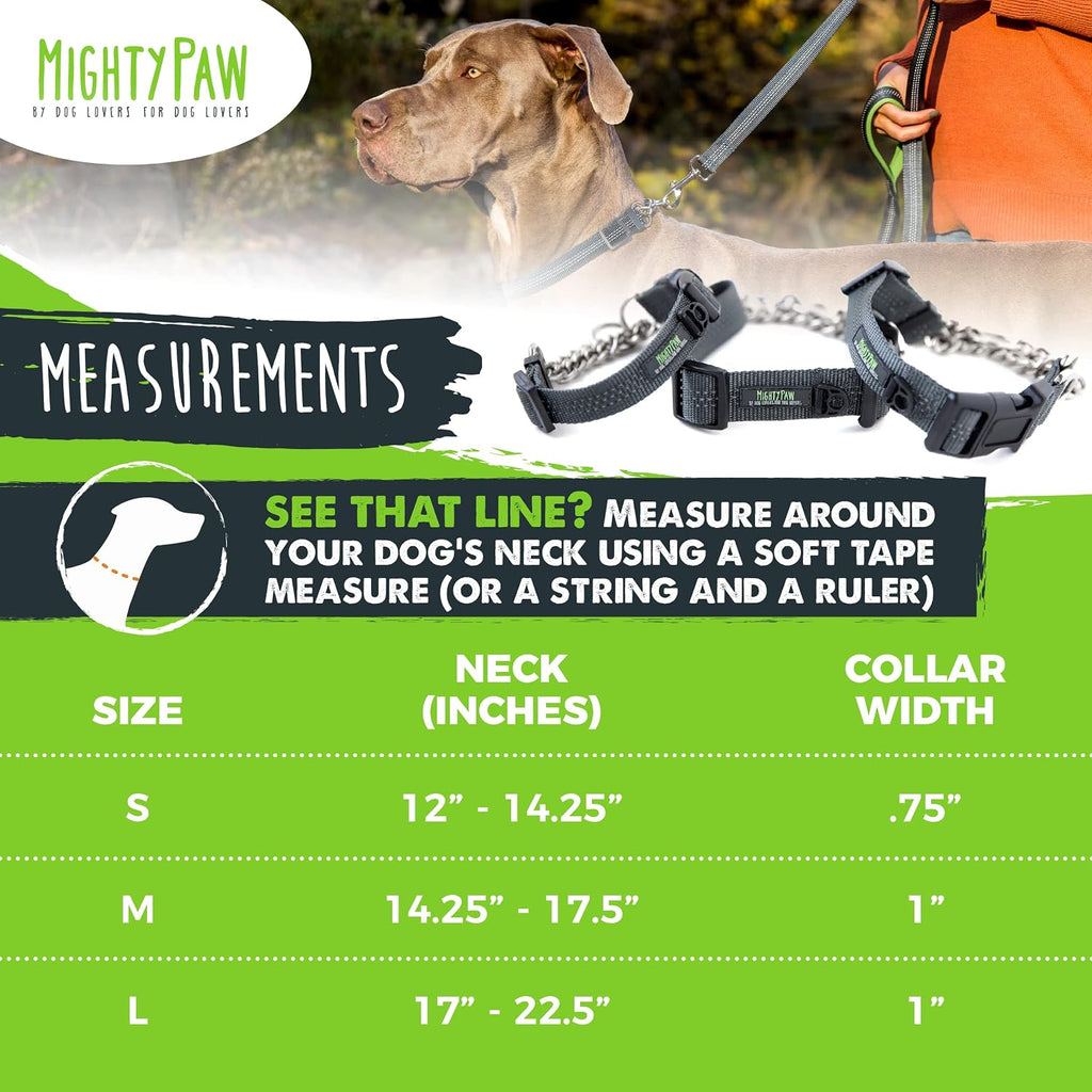 Trainer approved modified cinch dog collar with secure black quick release buckle.
