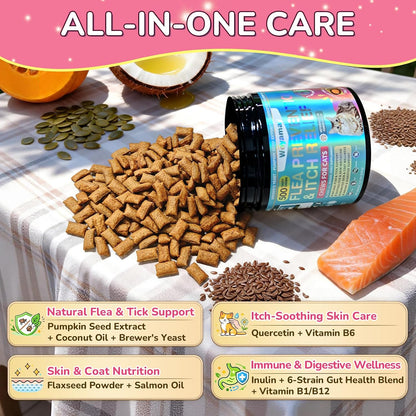 Capstar Woyamay cat flea prevention supplement back label showing ingredients