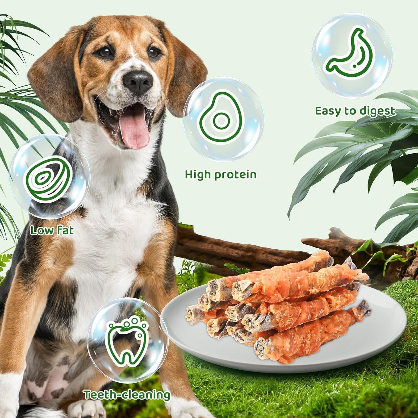 Rawhide-free Pawant chicken wrapped cod stick for dogs