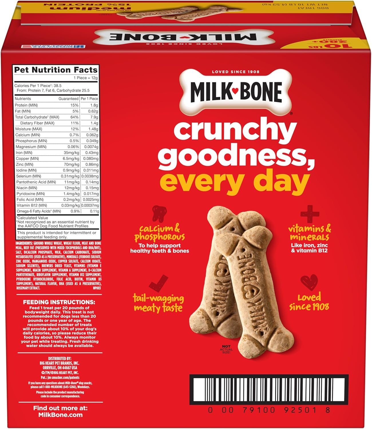 Milk-Bone Crunchy Medium Dog Treats, 10 Lb. Box, Original Beef Flavor - Image 9