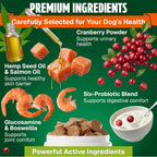 Premium USA imported dog multivitamin chews with glucosamine for hip health