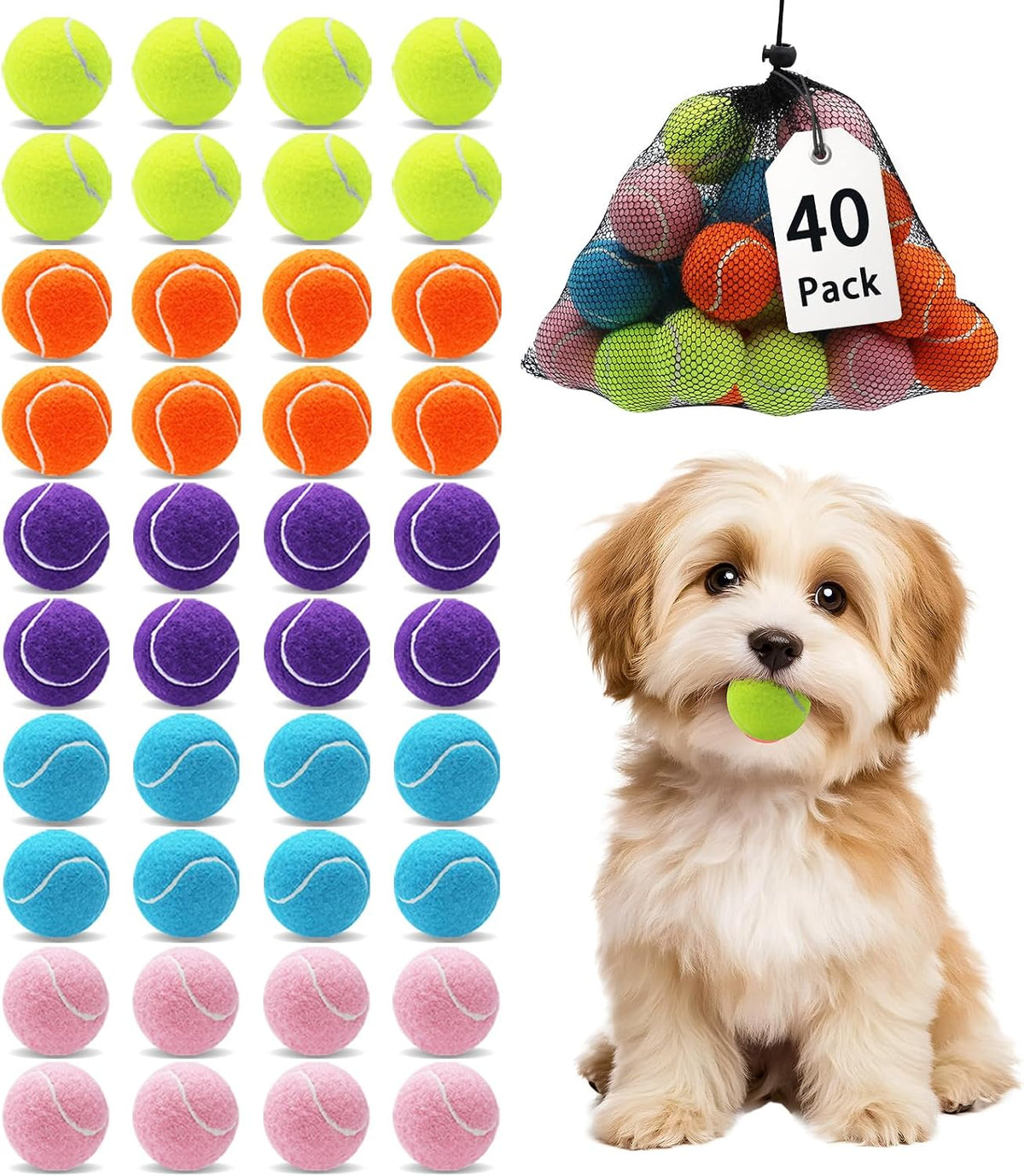 Magicorange 6 Pack Small Tennis Balls, 2 inch Tennis Balls for Dogs,Colorful Easy Catching Pet Playing Ball (Multicolor, 6 Pack) - Image 12