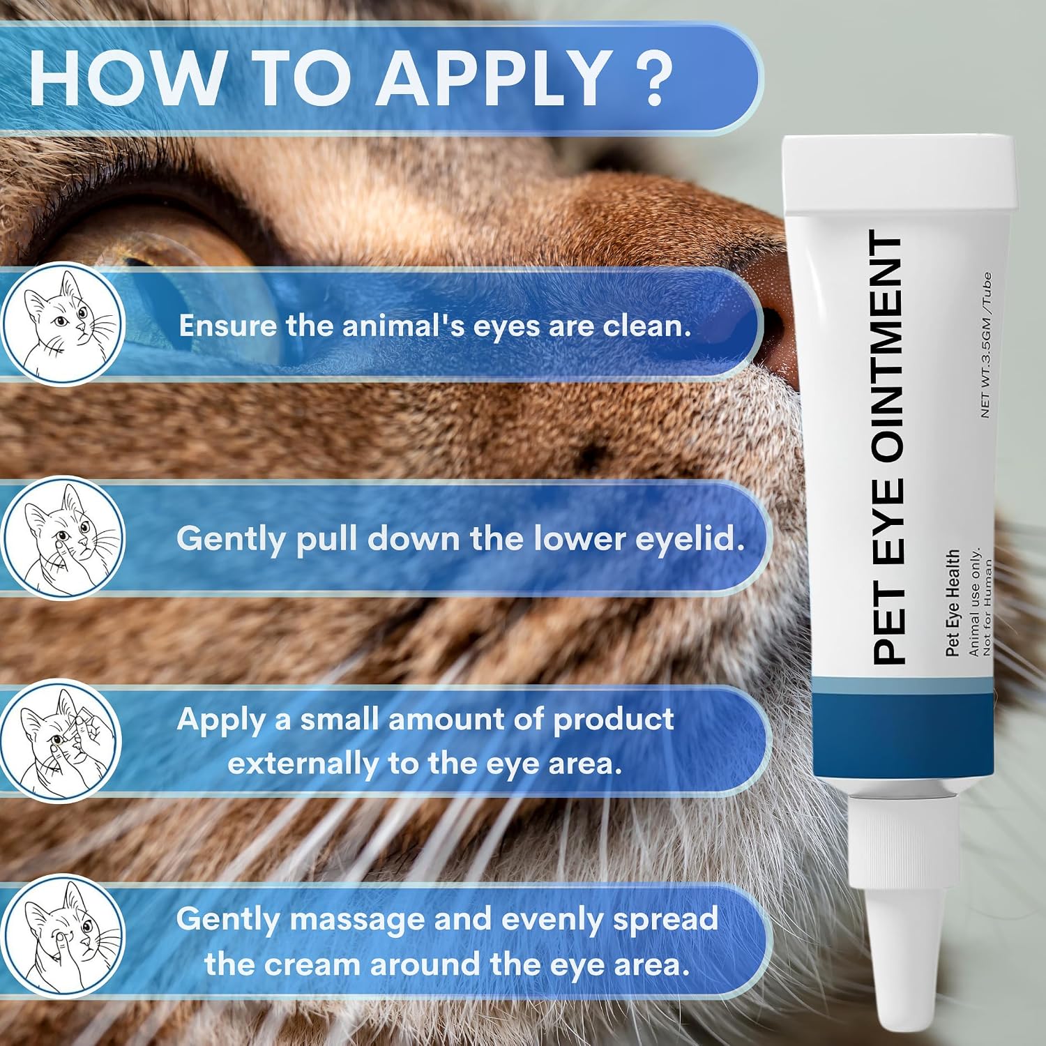 Side angle of TerraPet soothing eye cream for domestic animals and pets