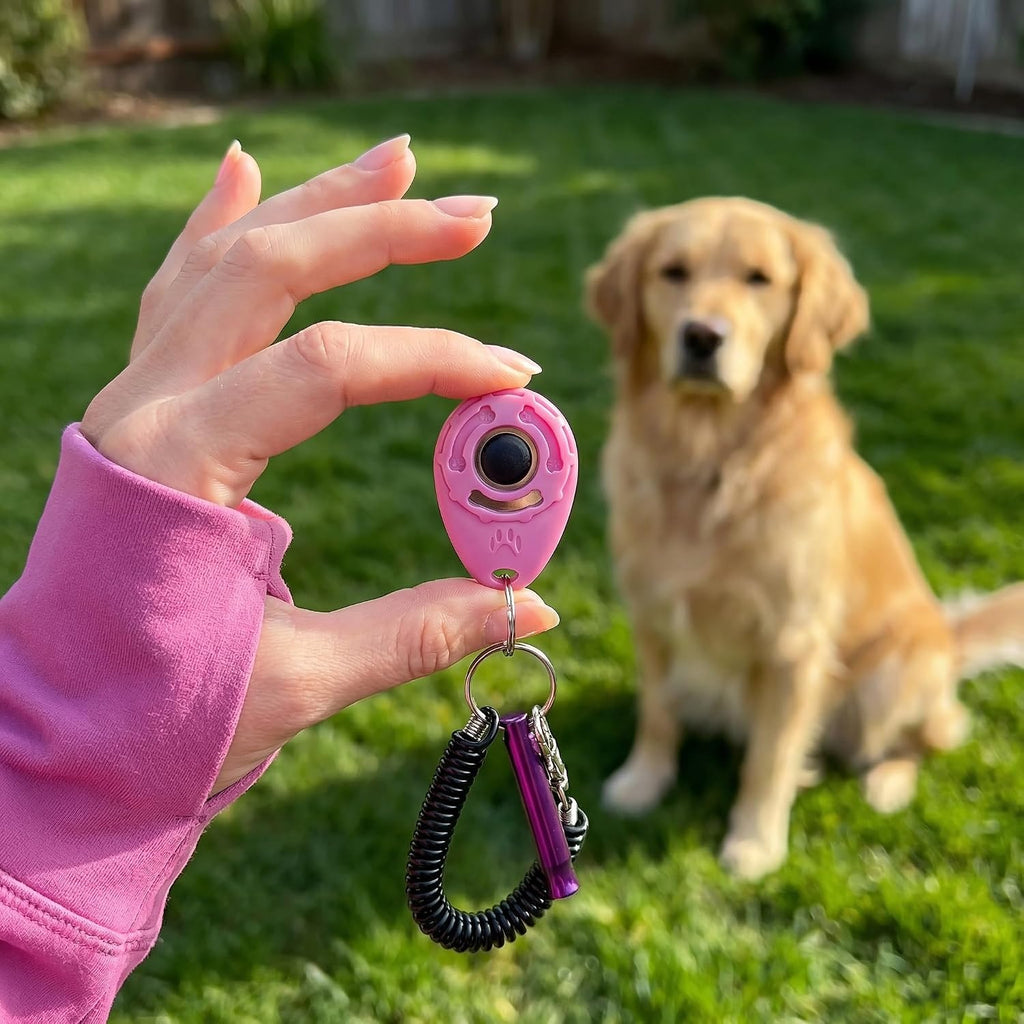 Dog Training Clicker with Wrist Strap, Portable Pet Training Clicker for Puppy Dog Cat Behavior Training, Pink | Purple Plastic Animal Training Clicker, Noise Training Tool, Suitable for Small Dogs, Equipped With Dog Whistle - Image 9