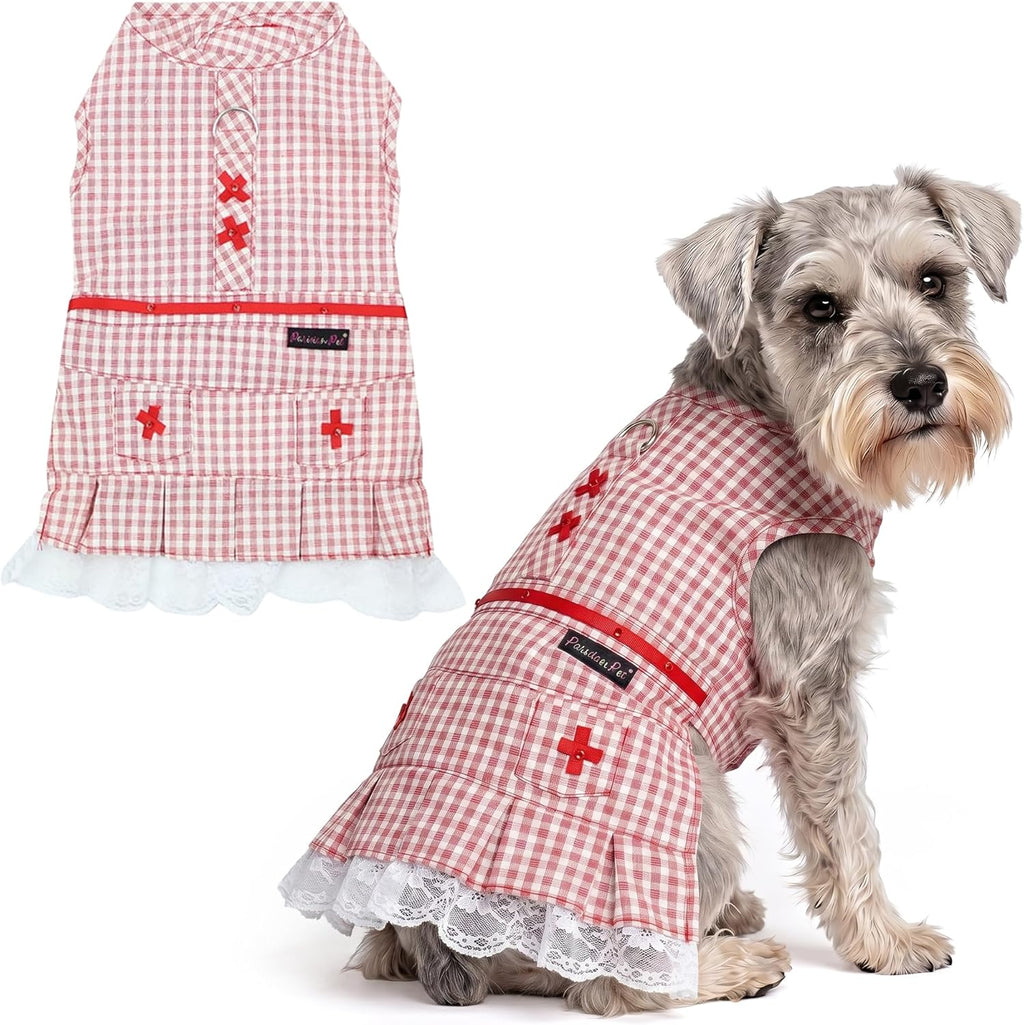 Parisian Pet Hawaiian Dog Dress - 100% Cotton Summer Clothes for Large Dogs Girl - Pet Dress with Pull-Up Straps - Floral Beach Dog Outfit - Lightweight Puppy Clothes - Stylish Dresses for Dogs - Image 9
