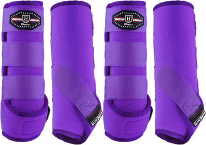 Harrison Howard Splint Boots for Horses 4 Pack, Front & Hind Horse Sport Boots with Neoprene Leg Protection - Image 13
