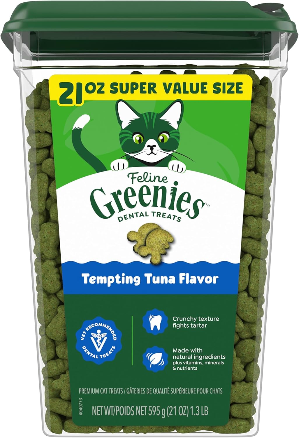 Greenies Cat Treats, Veterinarian-Recommended Adult Natural Dental Cat Treats, Tempting Tuna Flavor, 9.75 oz. Tub - Image 12