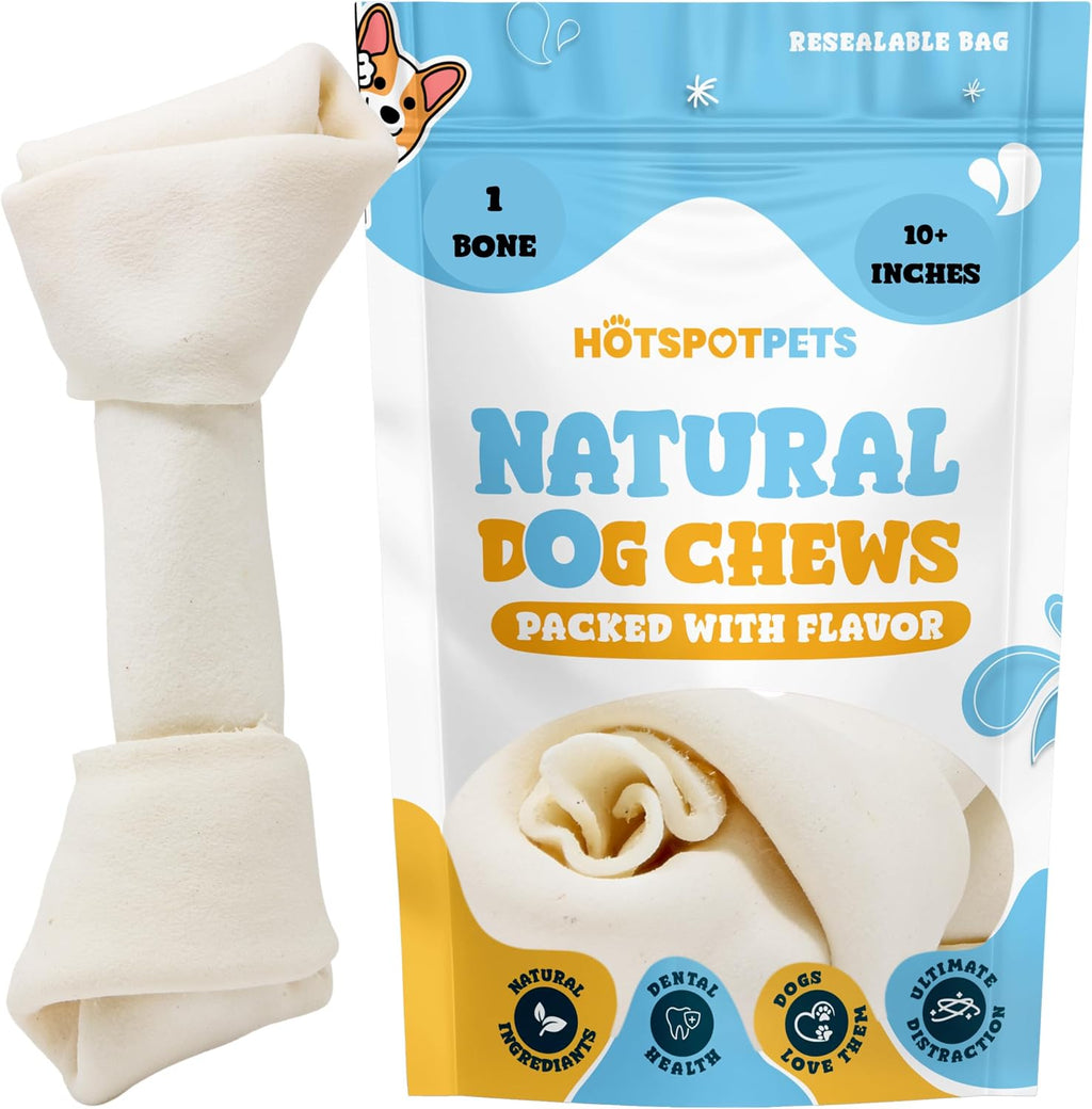 Hotspot Pets Large Rawhide Dog Chew Bone front packaging view premium pet treats