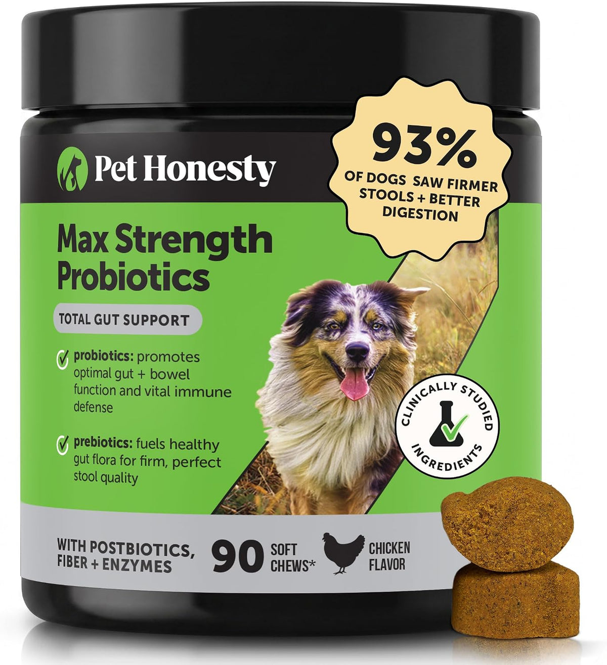 6 Billion CFU Dog Probiotics with Prebiotics, Digestive Enzymes, & Fiber - Relief for Occasional Diarrhea, Gas, Bloating & Itchy Skin - Daily Gut Health & Immune Support for All Dogs (Duck, 90 Ct) - Image 13