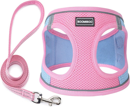 BOOMIBOO Dog Harness with Leash Set, No Pull Adjustable Reflective Step-in Puppy Pet Vest Harnesses for Small Medium Large Dogs and Cats,Pink XS - Image 12